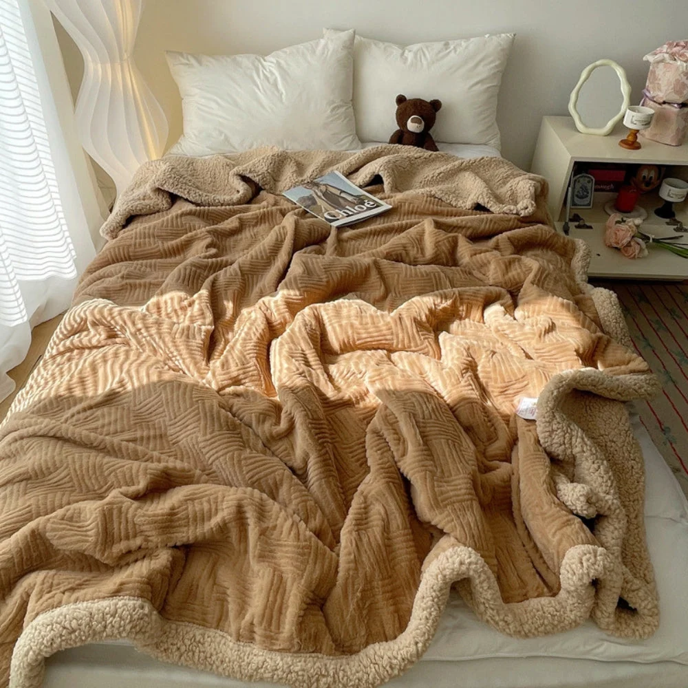 Throw Blanket Rabbit Plush Reversible Machine Washable - Image 4