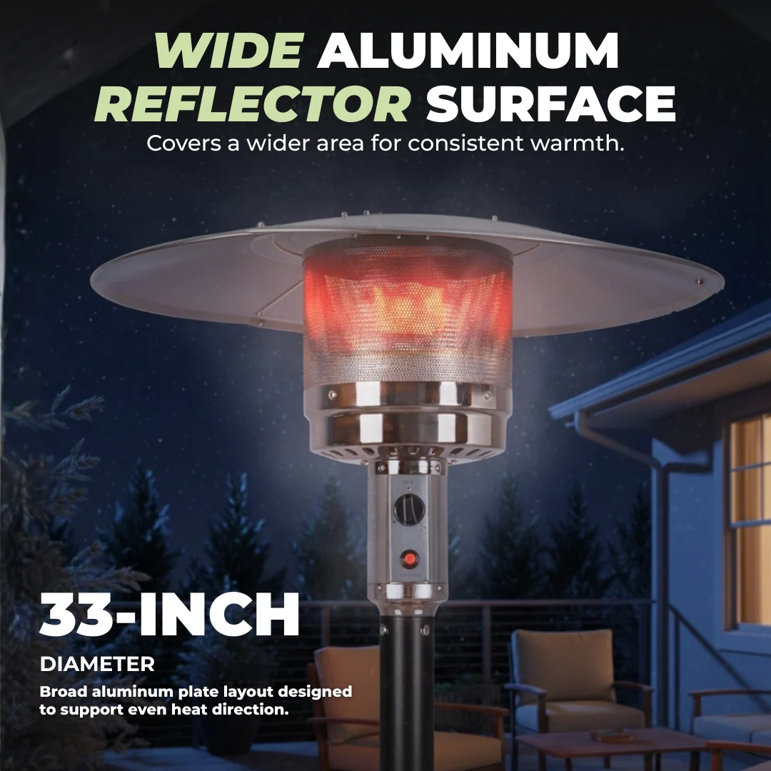 Patio Heater Reflector Shield Replacement 33in Aluminum Heat Cover