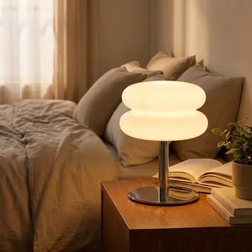Glass Table Lamp in Cloud Macaron Design