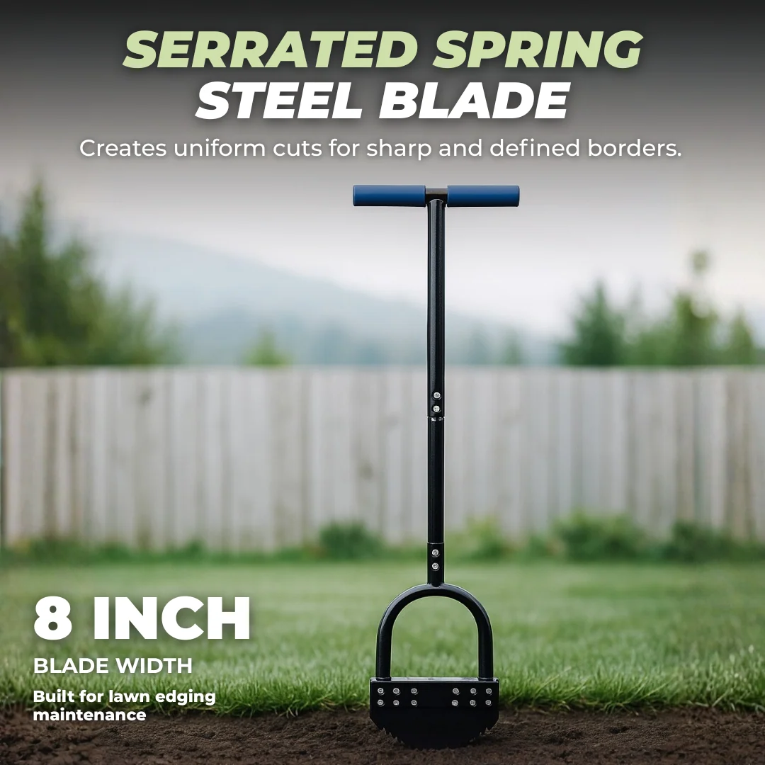 41 Inch Manual Lawn Edger Tool with Spring Steel Blade and Footplate