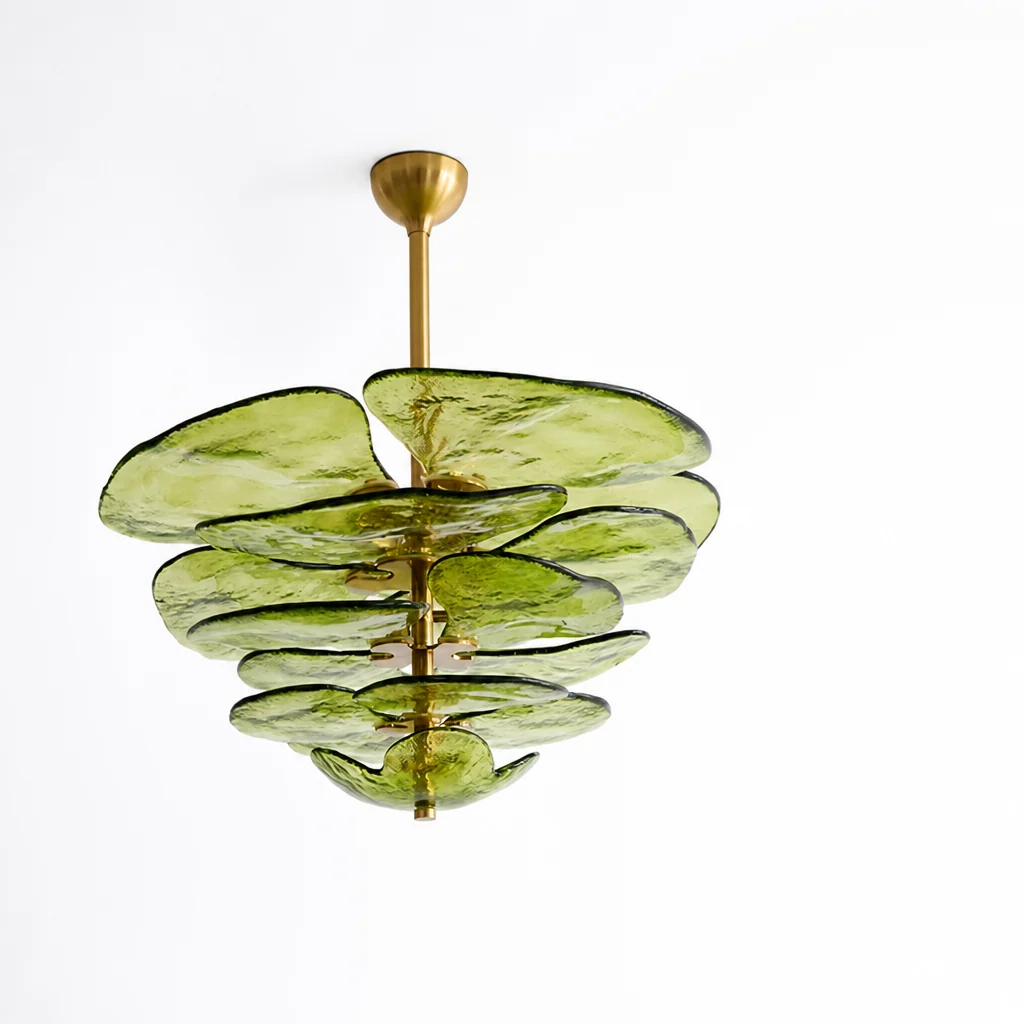 Hand-Cut Glass Copper-Finish Tiered Chandelier (Integrated Lights) - Image 15