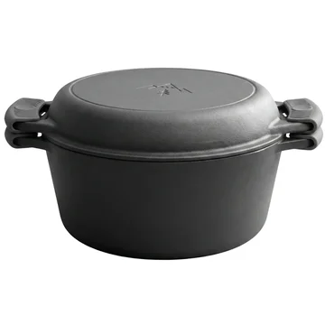 Cast Iron Dutch Oven Set with Skillet Lid – Pre-Seasoned 2-in-1