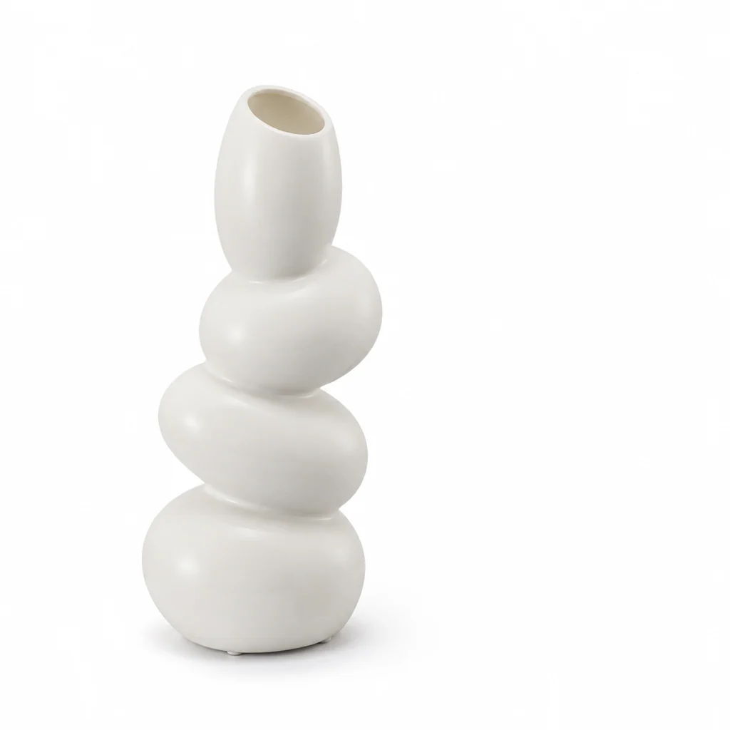 Sculptural Asymmetrical Oval Ceramic Tabletop Vase - Image 2