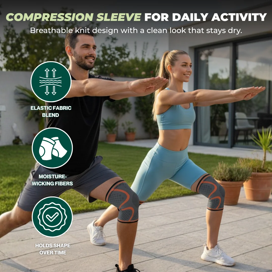 3D Knit Compression Knee Sleeve, Breathable, Multi-Size Design