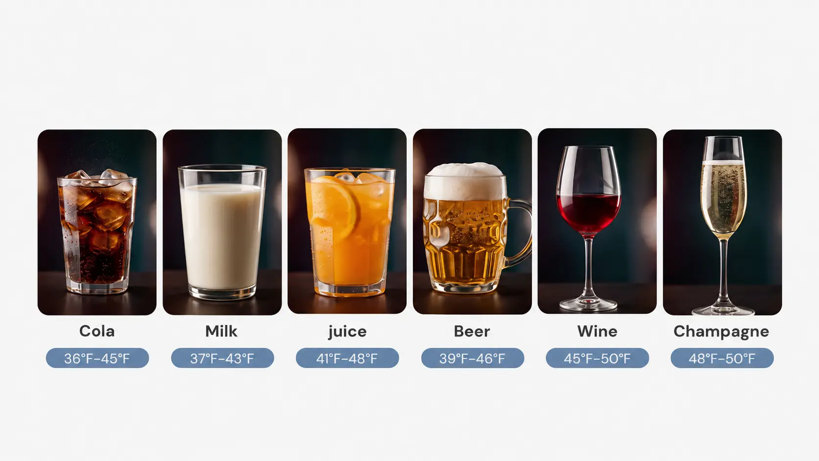 Kismile beverage refrigerator temperature range guide for cola milk juice beer wine and champagne