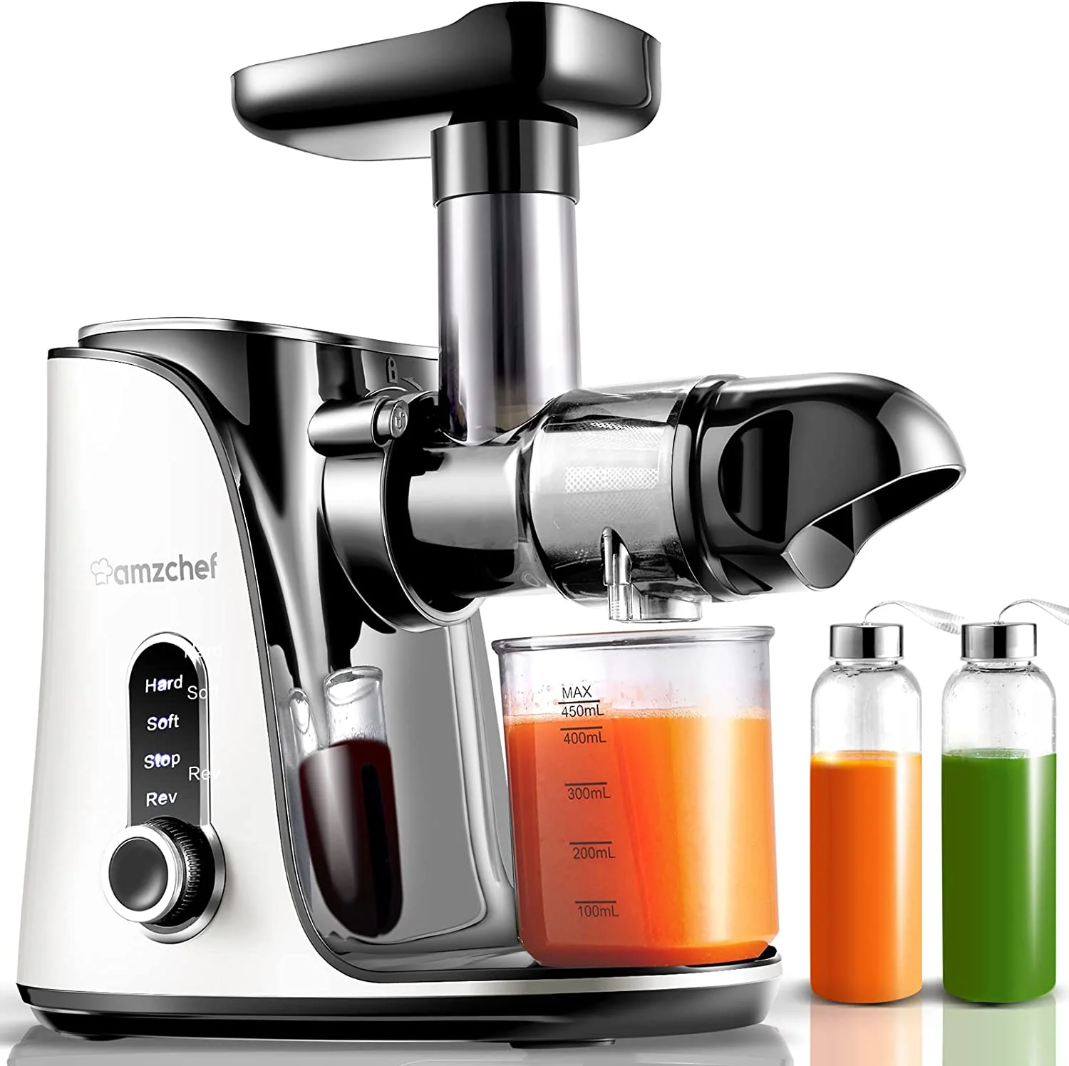 AMZCHEF Slow Juicer with Two Speed Modes GM3001 White 1