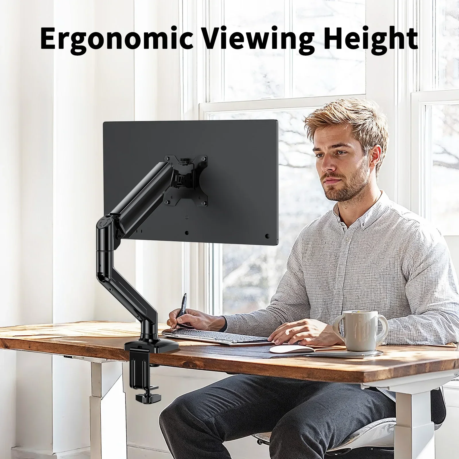 Gas Spring Monitor Arm for Adjustable Screen Positioning - Image 2