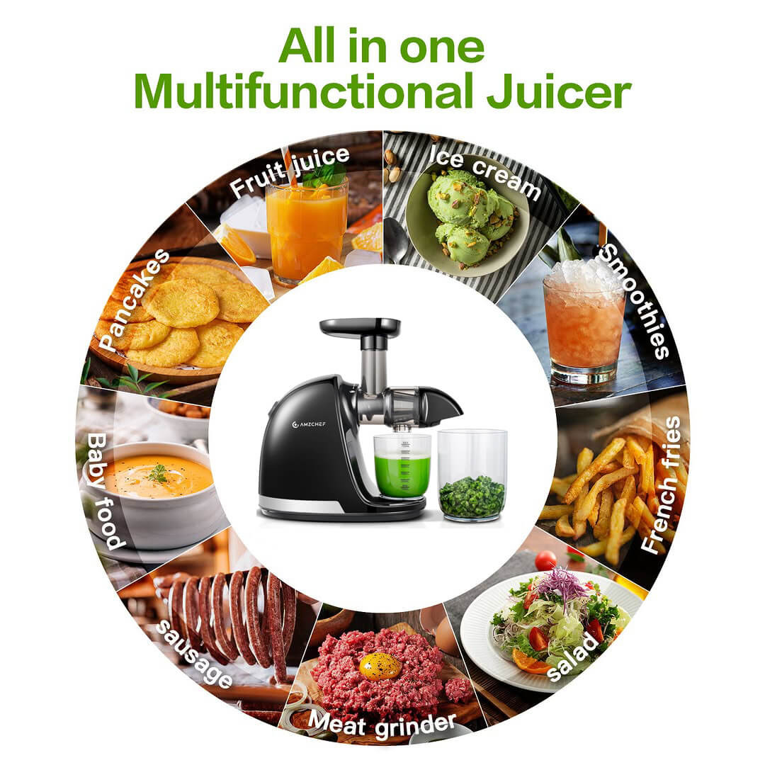 AMZCHEF Slow Masticating Juicer Machine 2