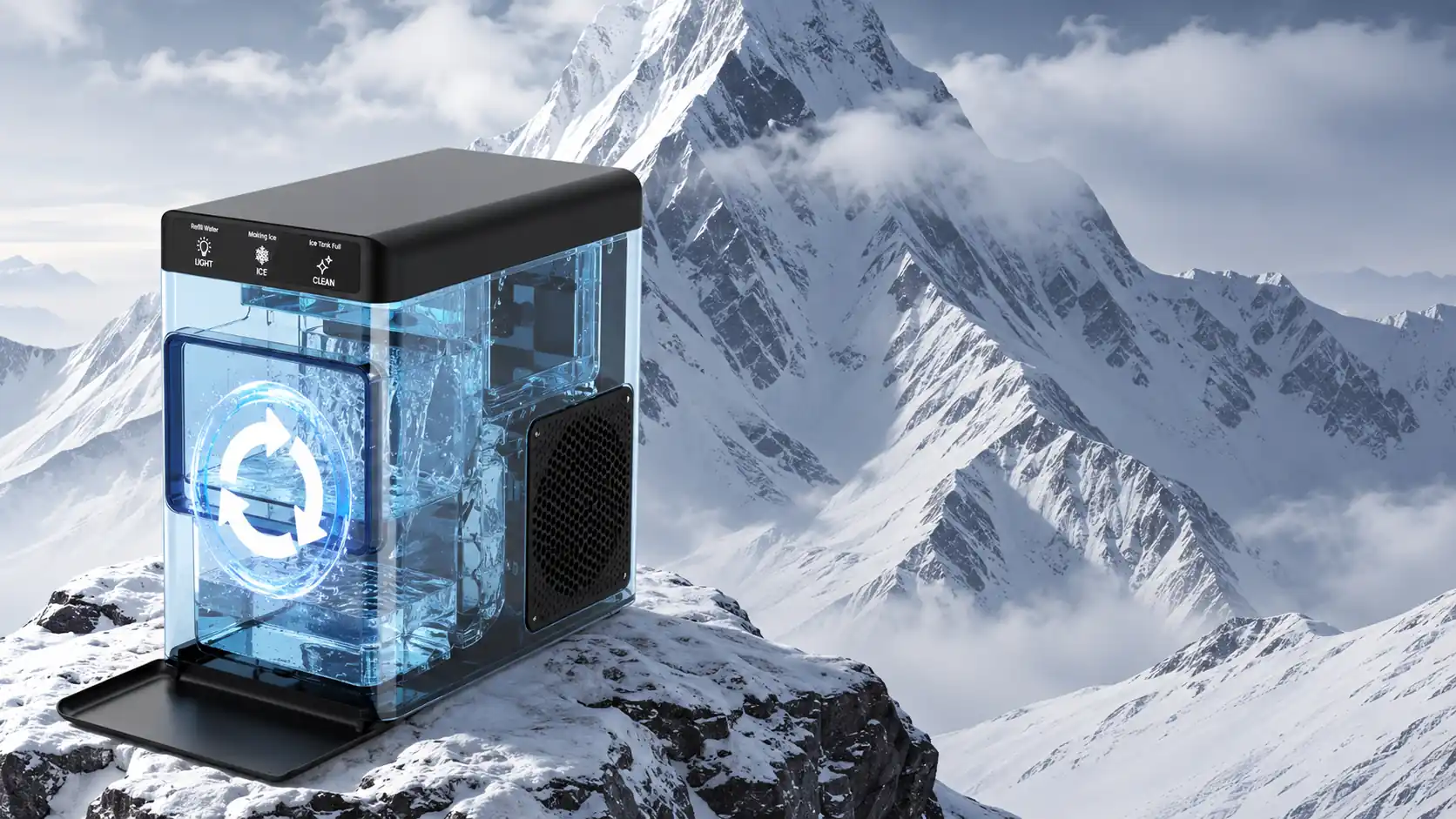 Kismile countertop ice maker with one-touch self-cleaning system