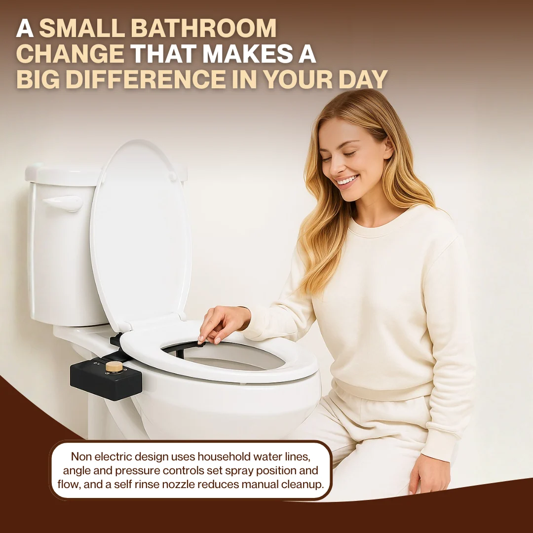 Non-Electric Bidet Toilet Seat Attachment, Adjustable Spray Control