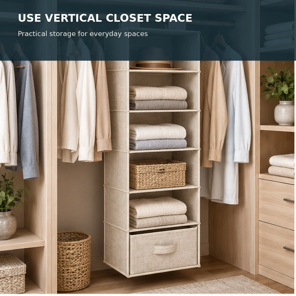 Hanging Closet Shelf Organizer - Image 2