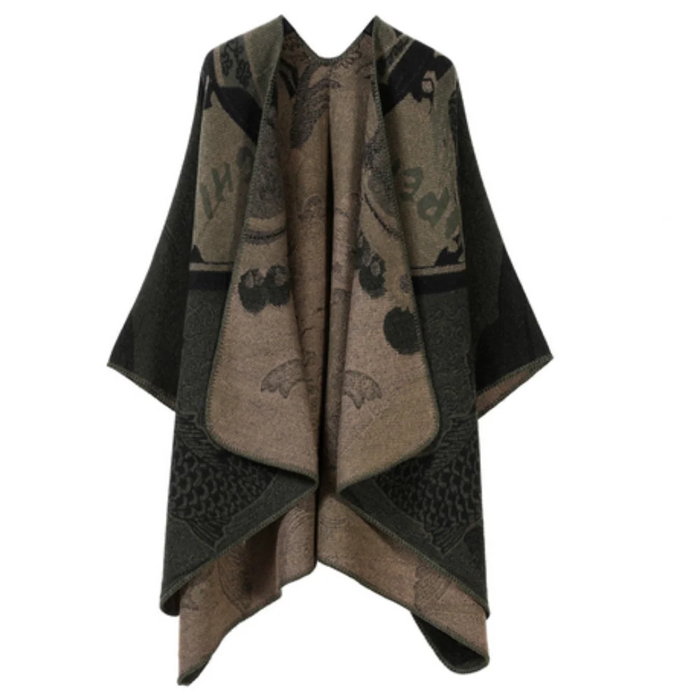 Poncho Oversized Reversible Ultra-Soft Faux Cashmere - Image 5