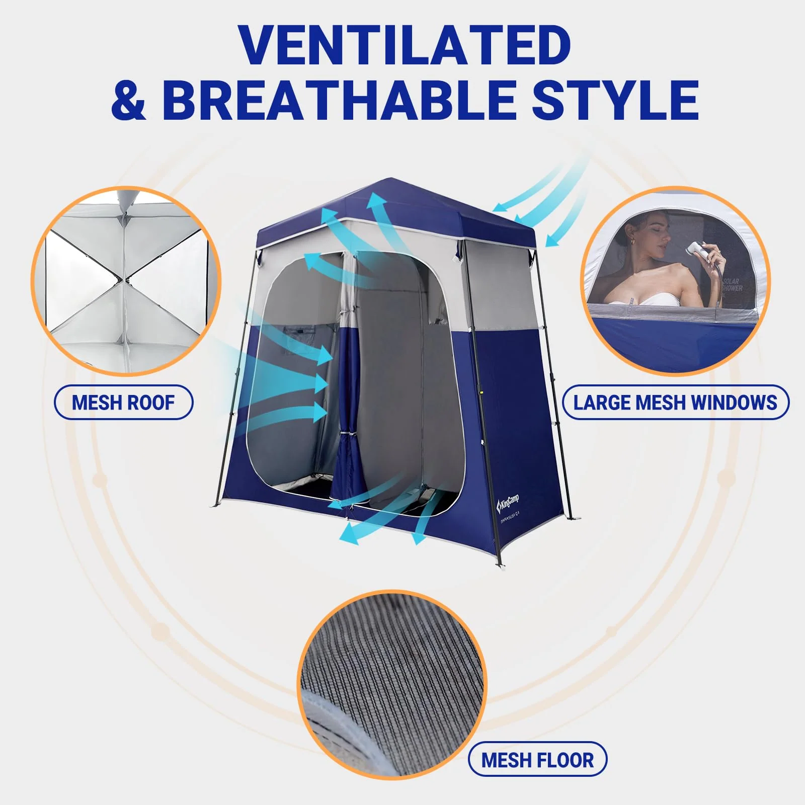 KingCamp MARASUSA Q Double-Room Shower Tent