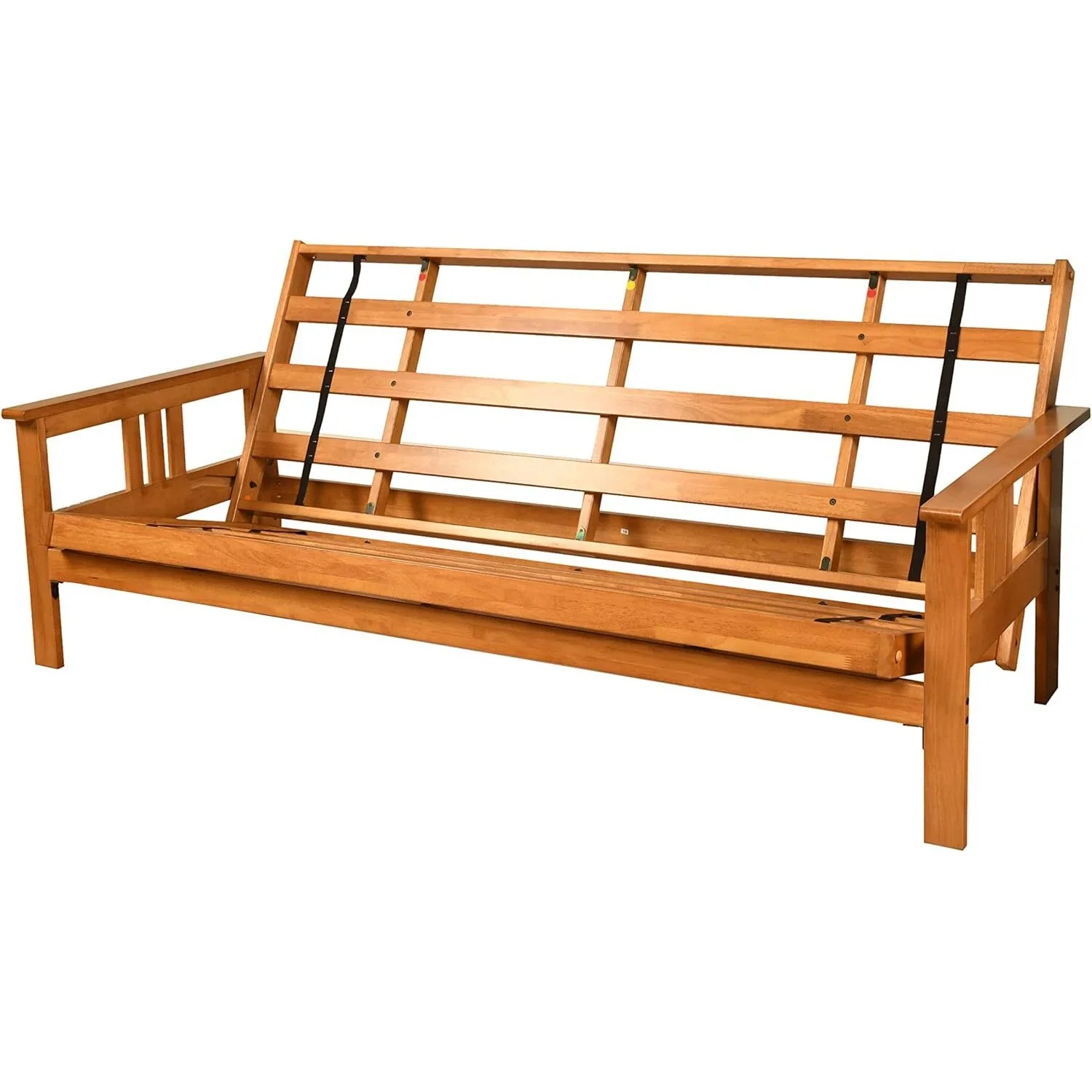 Homestock African Artifacts Full Size Futon Frame Set with Mattress, Easily Converts to Bed, Versatile Design Futon Frame for All Spaces, 33"H x 79"L x 37"D-Color:Linen Charcoal,Size:Barbados - Image 89