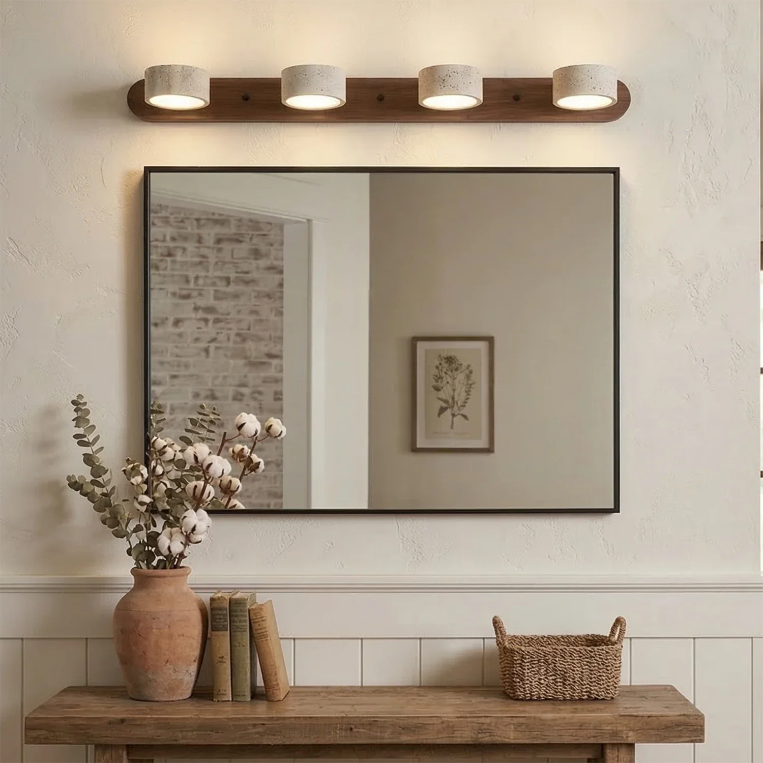 Elegant Adjustable LED Wall Light with Natural Stone Shades - Image 7