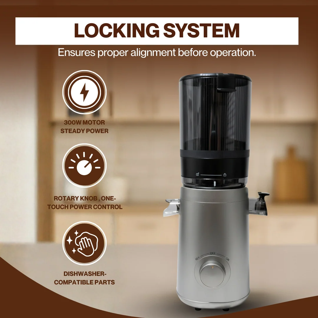 Whole Fruit Cold Press Juicer with 5.8" Feed Chute and 60 oz Hopper