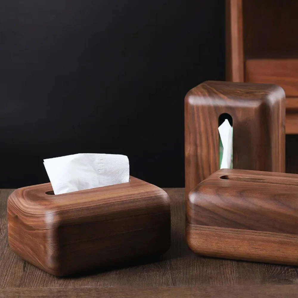 Tissue Holder Walnut Wood Magnetic Closure - Image 5