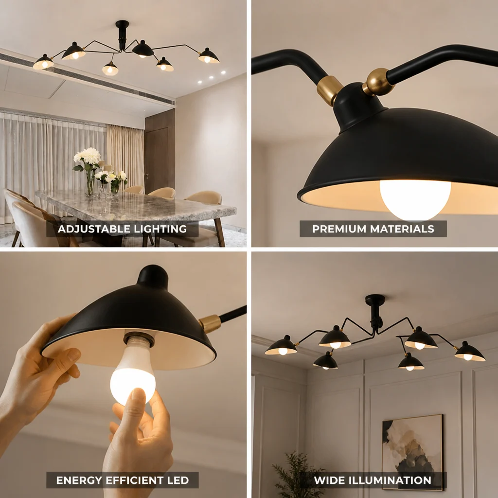 Ceiling Light Adjustable LED Aluminum & Brass - Image 5