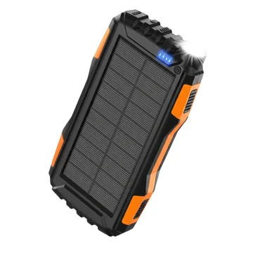 Portable Solar Charger 42800mAh Power Bank with USB Ports and Flashlight