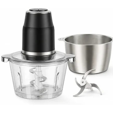 Electric Food Processor 450W with Dual Speed Control & 2 Bowls