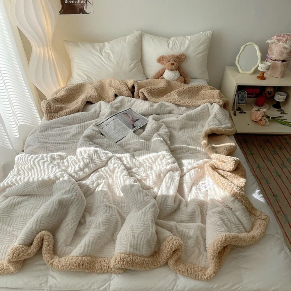 Throw Blanket Rabbit Plush Reversible Machine Washable - Image 3