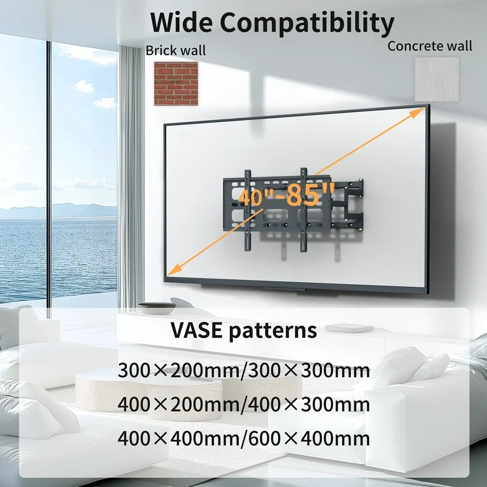 Adjustable Wall Bracket for TVs with Full Motion Capability - Image 8