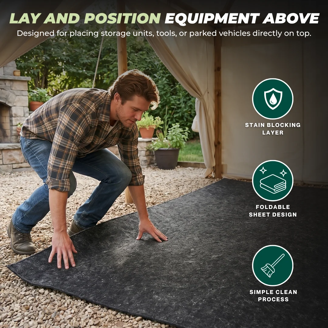 6 x 4 ft Shed Floor Protector Felt Patio Mat for Ground Covering