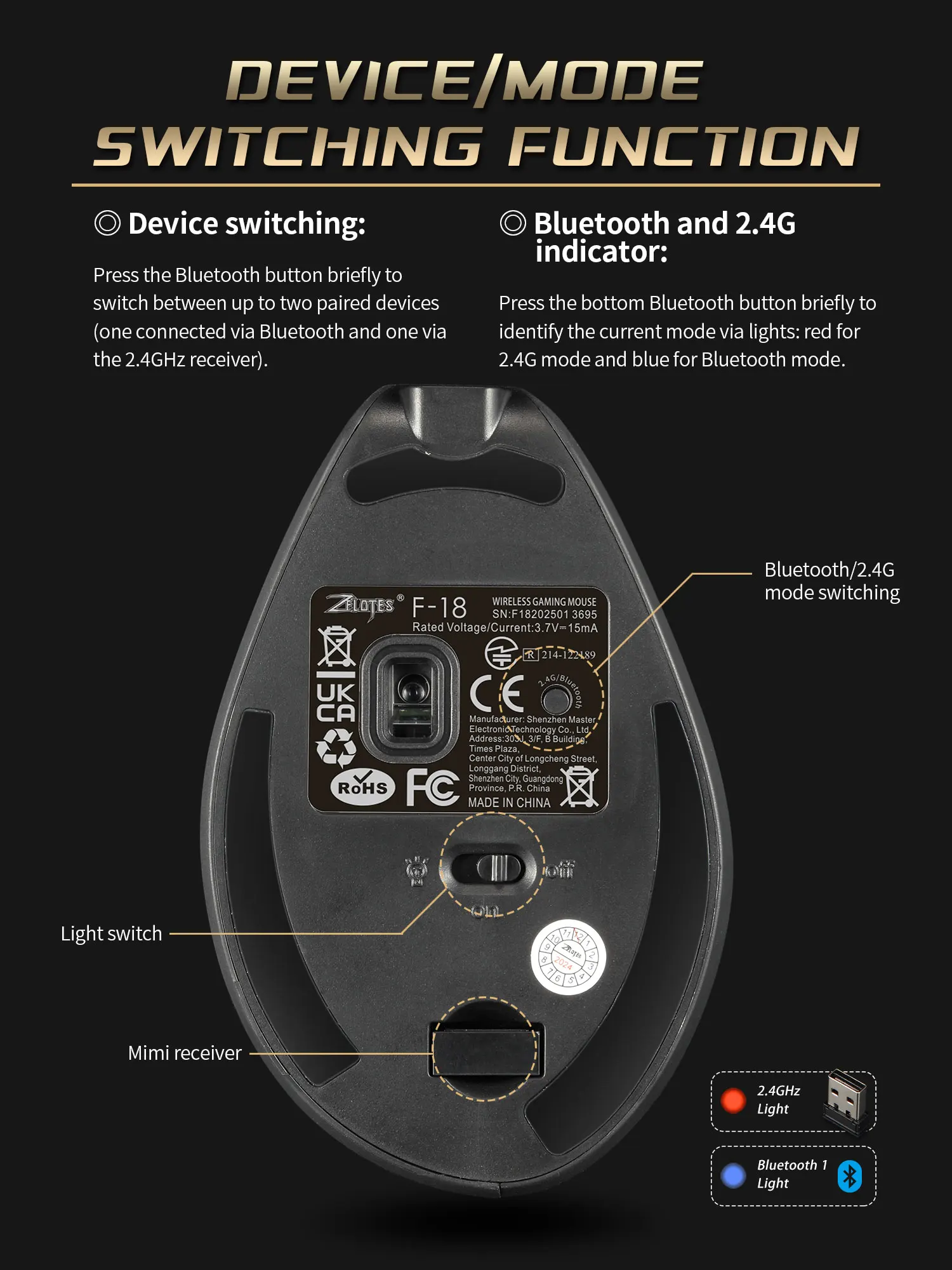 Wireless Vertical Ergonomic Mouse Model F18 - Image 12