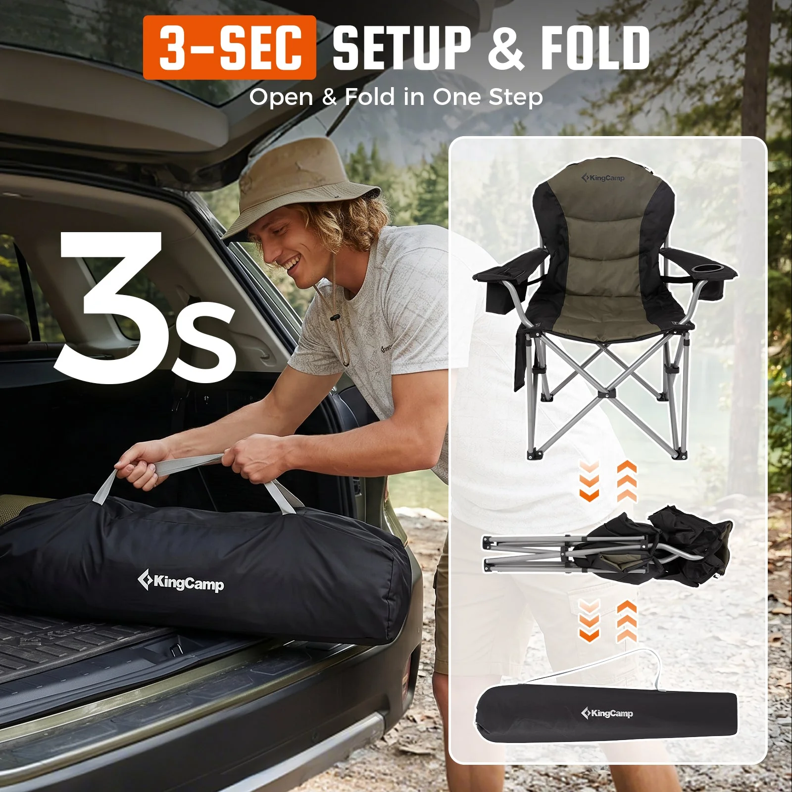 KingCamp Lumbar Support Oversized Camping Chair - Image 72