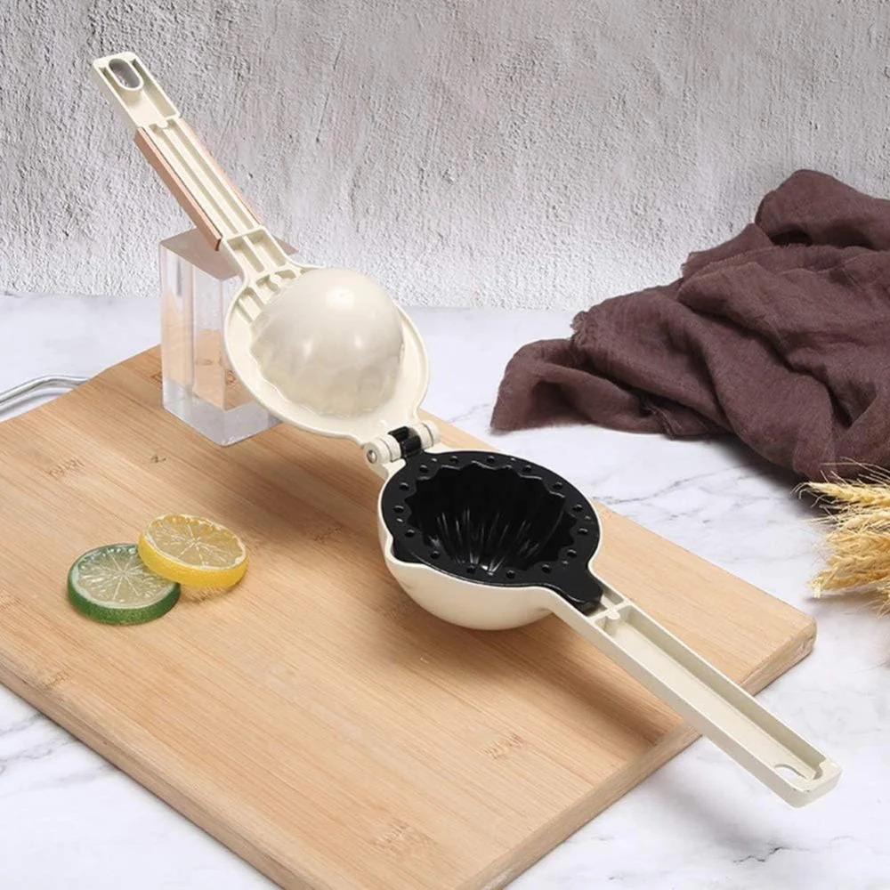 Manual Citrus Squeezer Double-Layer Stainless Steel Wood Handle - Image 3