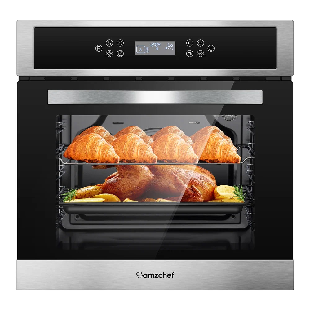 AMZCHEF 24" 2.5 Cu.ft. Built-in Electric Wall Oven with 8 Cooking Functions 1