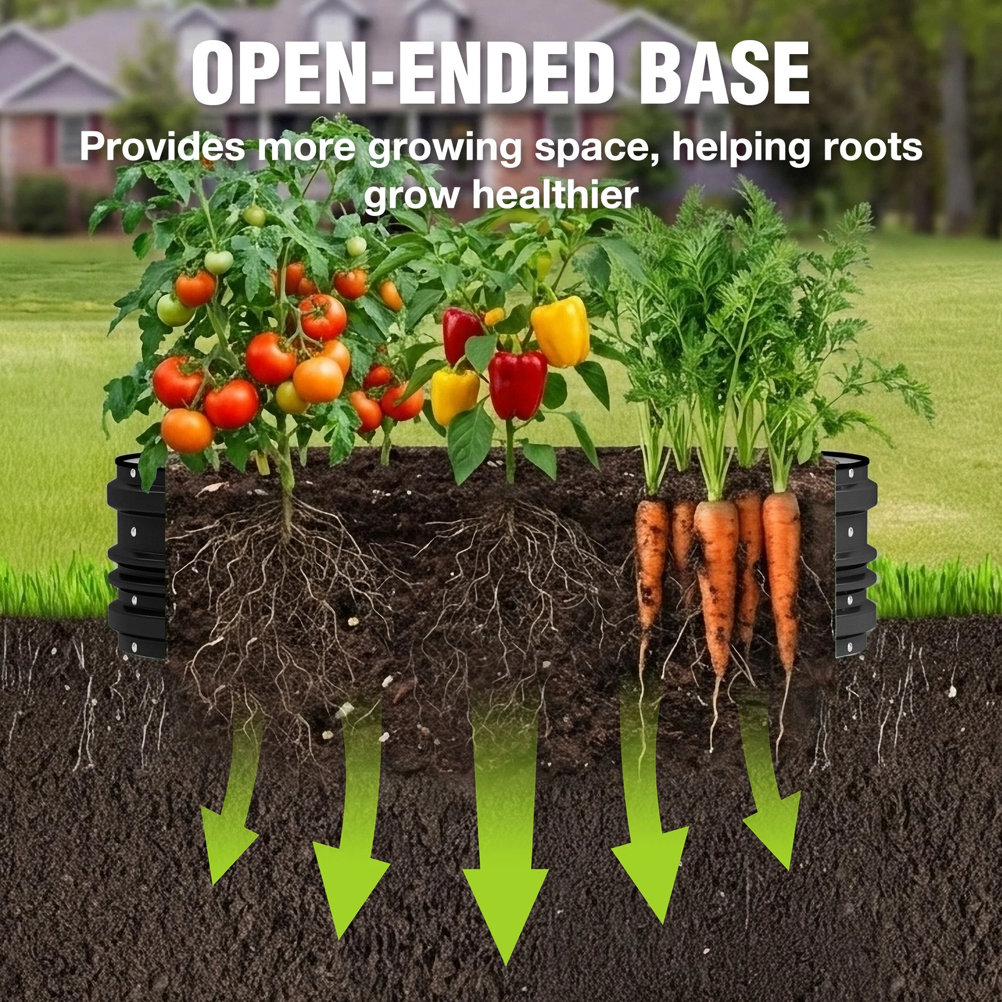 WORKPRO 4x2x1ft Galvanized Raised Garden Bed Set, Rust & Corrosion Protection, Easy Assembly, Safe Edge, Ideal for Vegetables & Flowers, Black, 2 Pcs - Image 4