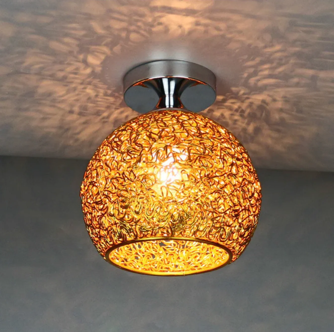 Stylish Ceiling Light Fixture with Open Sphere Design - Image 11