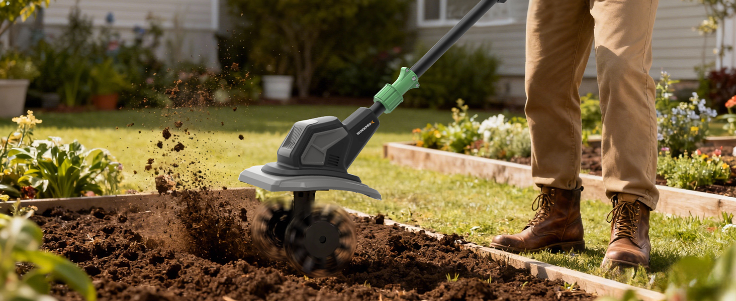 20V Cordless Tiller Cultivator
