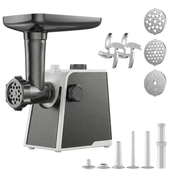 Electric Meat Grinder 3200W with Sausage Tubes, Plates, and Kubbe Set