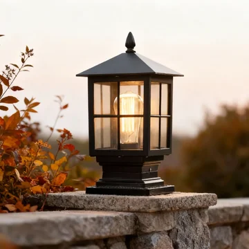 Stylish Weatherproof Garden Pillar Light – Elegant Black Design