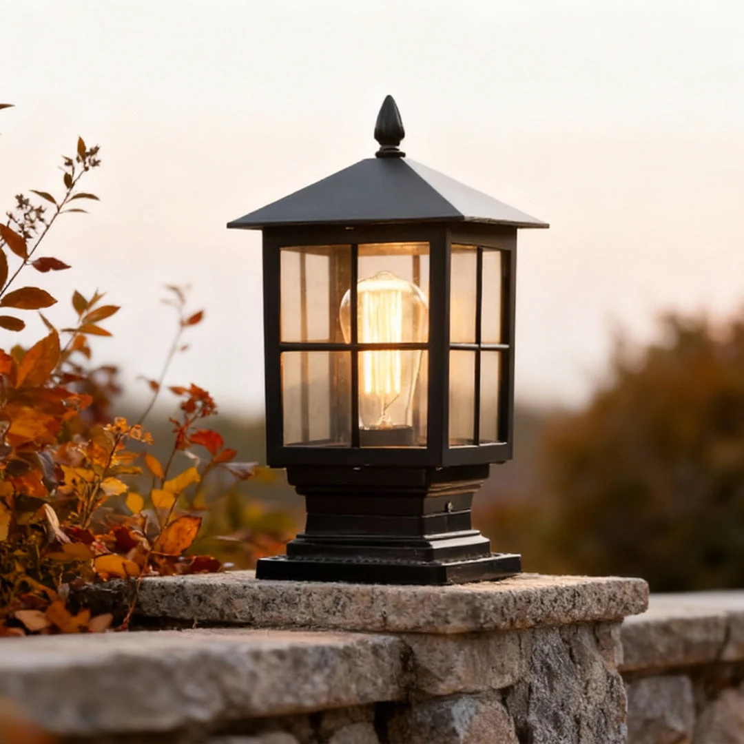 Stylish Weatherproof Garden Pillar Light – Elegant Black Design