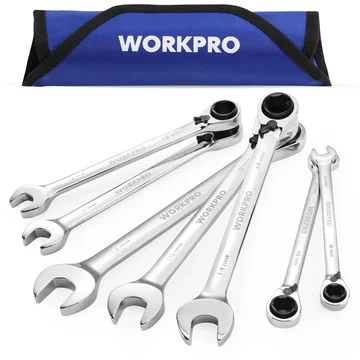 WORKPRO 7-Piece 3-in-1 Reversible Ratchet Wrench Set, Metric