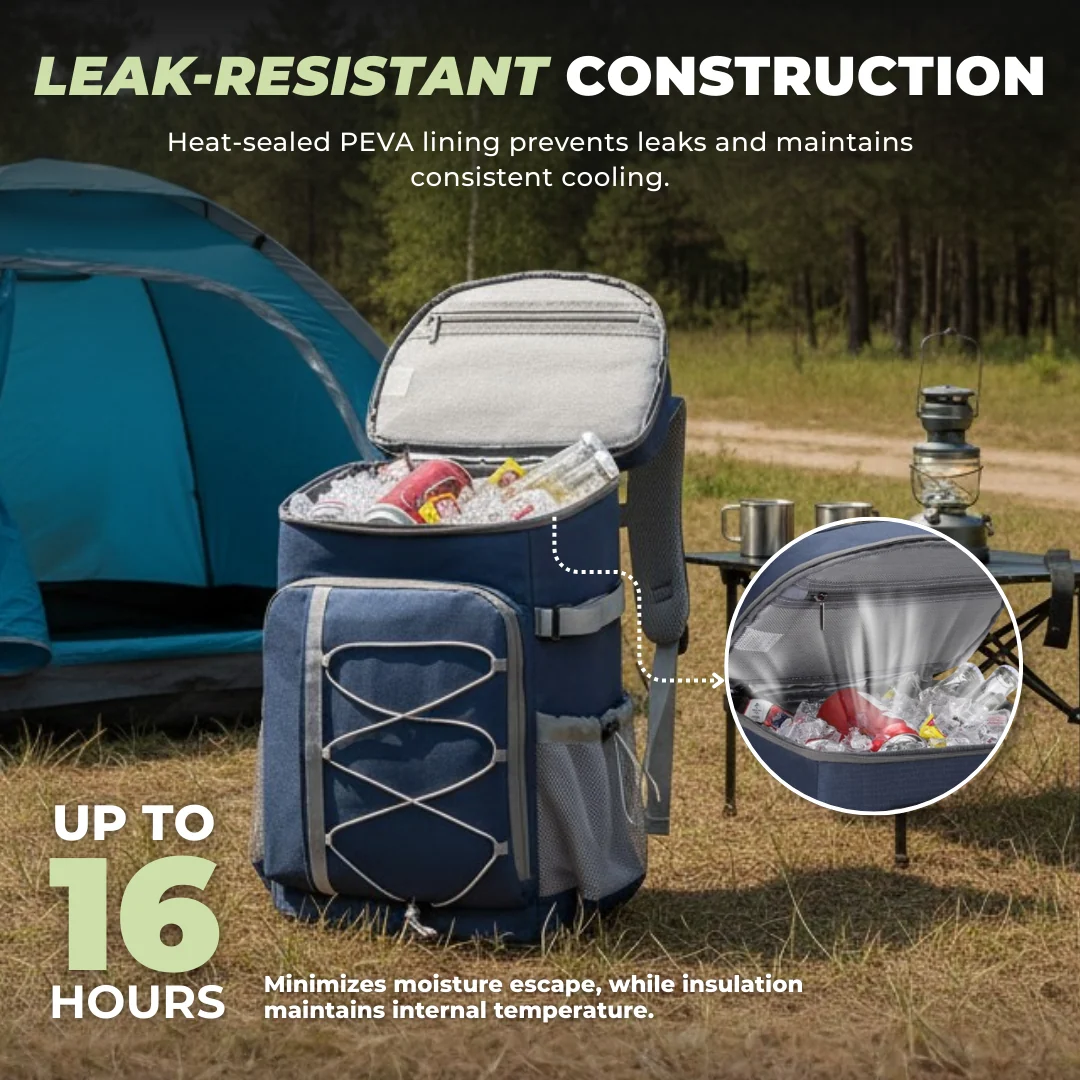 Leak-Resistant Insulated Cooler Backpack For Family Outdoor Travels