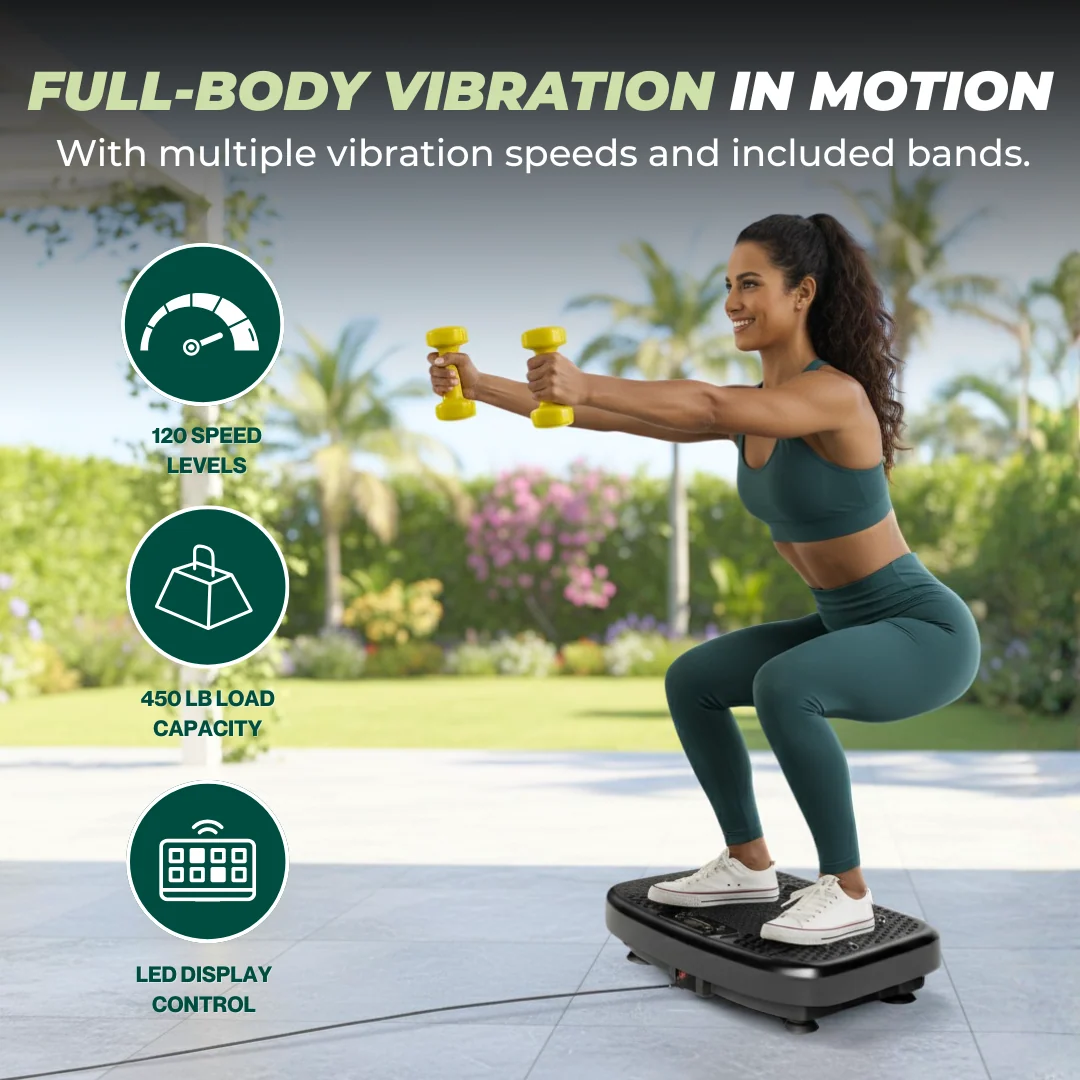 Full-Body Vibration Plate Exercise Machine with LED Display