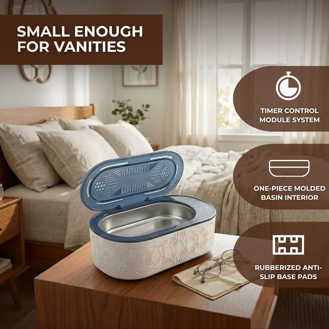 Ultrasonic Jewelry Cleaner Machine with 350ml Tank and Timer