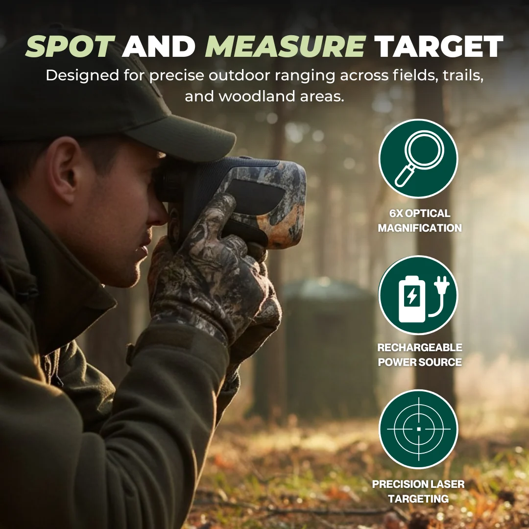 Hunting Rangefinder 1000Y Leaf Camo with 6X Laser Precision