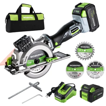 WORKPRO 20V 4-1/2" Cordless Mini Circular Saw with 4.0Ah Battery