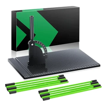 Set of Two Golf Alignment Sticks with Angle Holder and Carry Bag