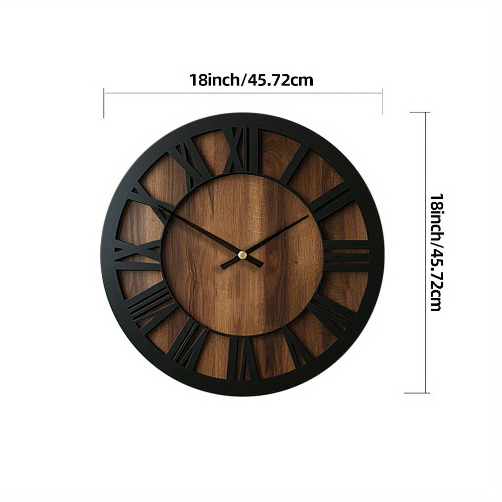 Rustic Elegance Wall Clock with Roman Numerals - Image 5