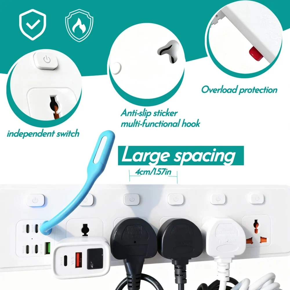 Travel Power Adapter with Multiple Outlets for Global Use - Image 3