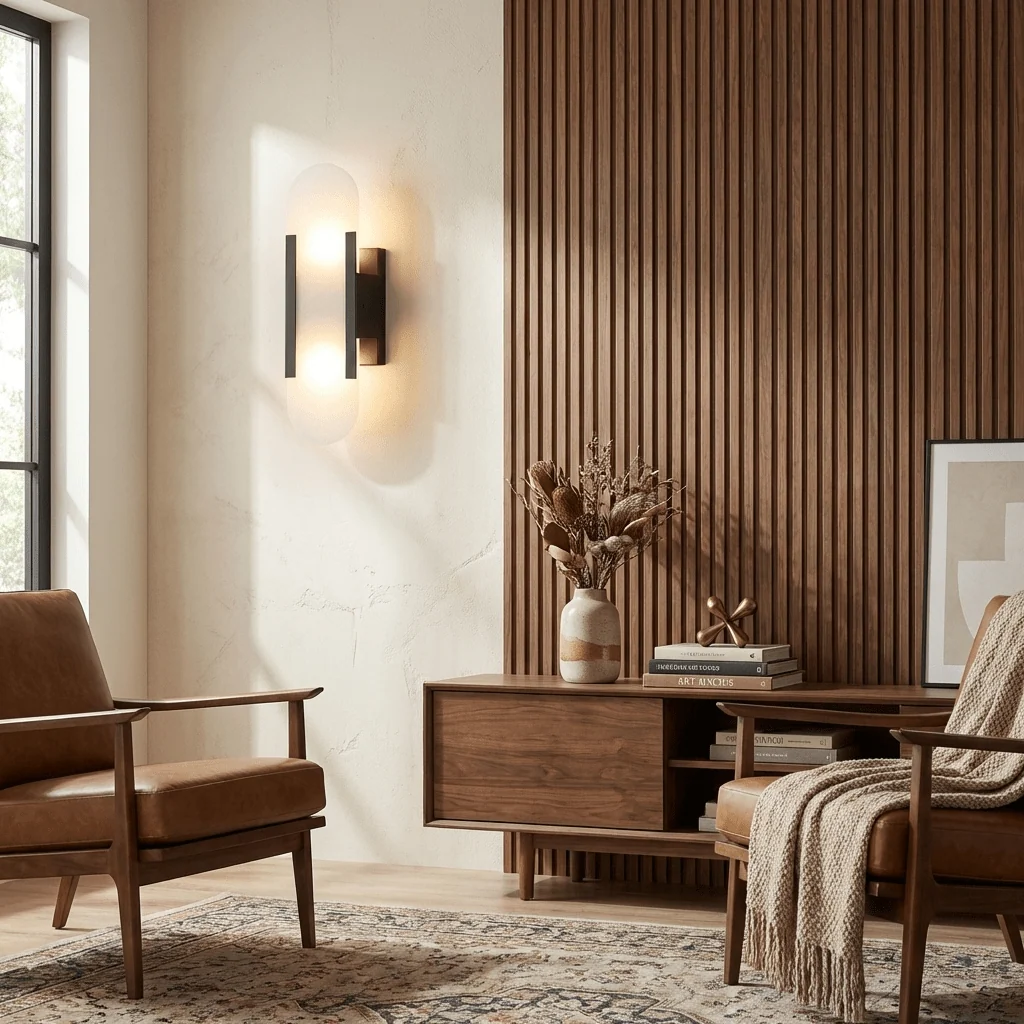 Artisan Alabaster Wall Light with Elegant Brass Accents - Image 13