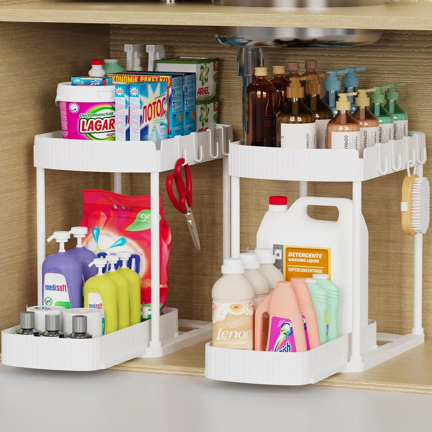 2-Pack Under-Sink Storage Solutions - Practical Organizer Set - Image 3