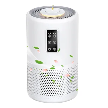Home Air Purifier with HEPA Filter, Timer Function, and LED Light
