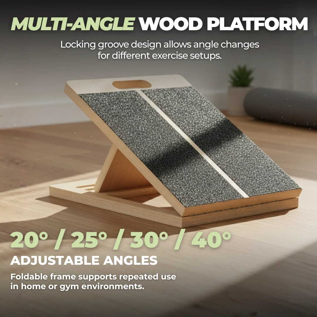 Wooden Slant Board for Calf Stretching and Squat Mobility Training
